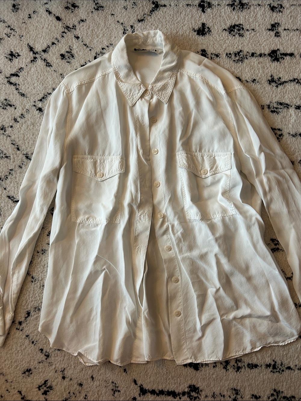 Zara Women's Button-Down Shirt - Cream White